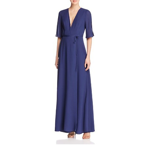 Aqua Deep Blue Long Sleeve Dress